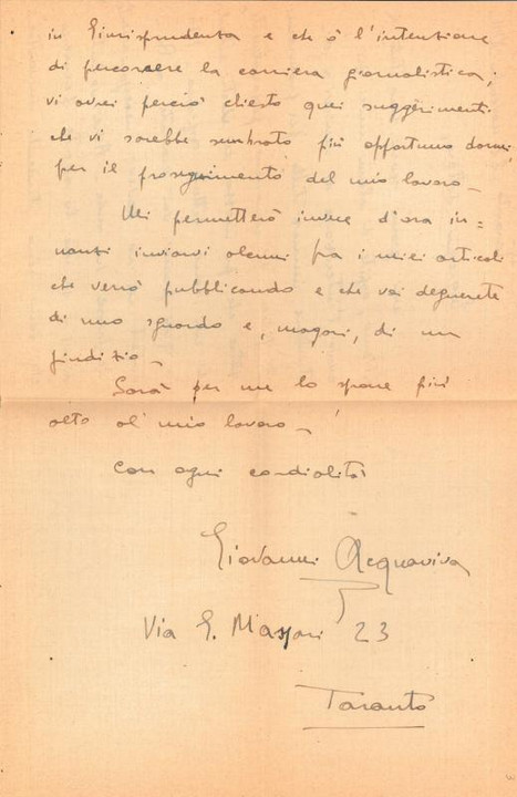 Lettera di Giovanni Acquaviva a Giovanni Ansaldo, 22-11-1938 (2)